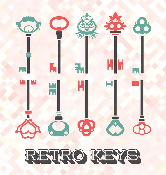 Vector Set: Retro Keys — Stock Vector