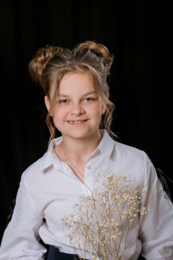 güzel bir kız portre Studio.