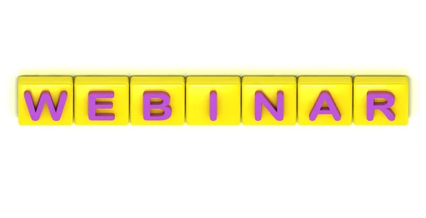 Webinar word on yellow squares — Stock Photo, Image