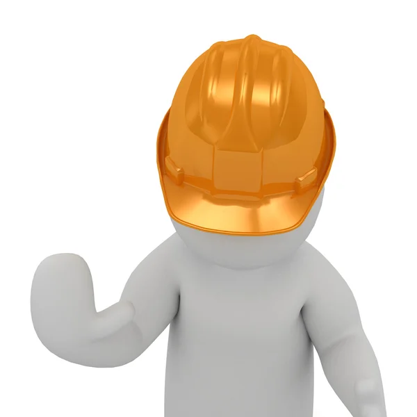3D человек в шлеме предотвращает движение Лицензионные Стоковые Изображения
