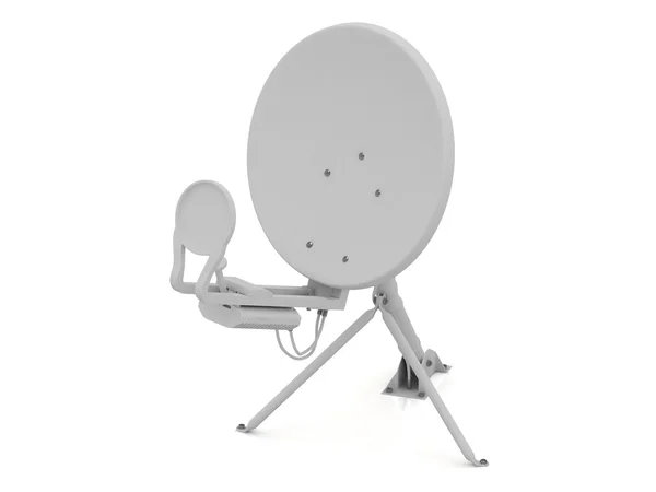 Antena satélite branca com um amplificador — Fotografia de Stock