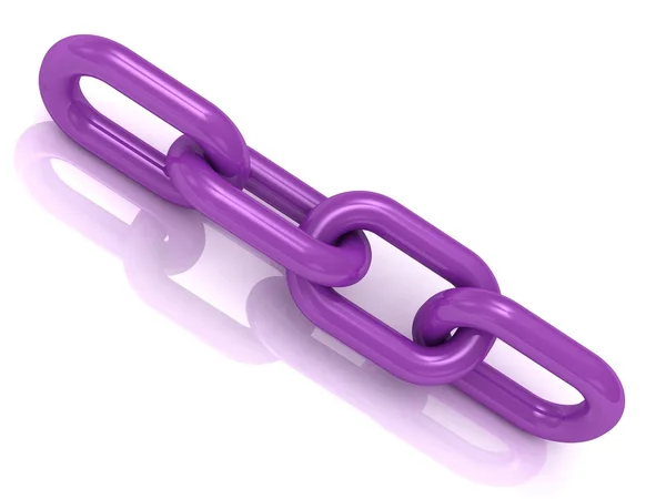 4 purple plastic link chain — Stock Photo, Image
