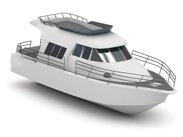 Barca da diporto motorizzata isolata — Foto Stock
