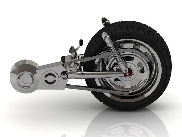 Wheel of motorcycle with chain — Stock Photo, Image