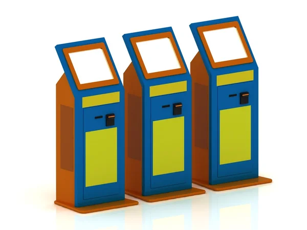 Three orange terminal payment for services — Stock Photo, Image