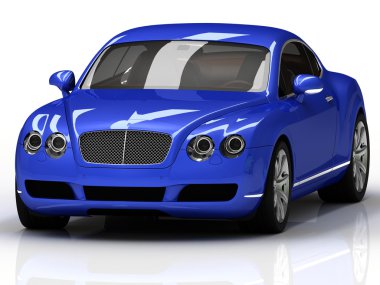 Mavi güçlü araba konsept modeli