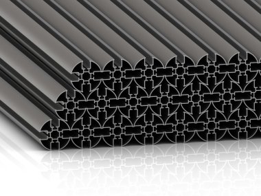 Alüminyum profil, yuvarlak yığılmış