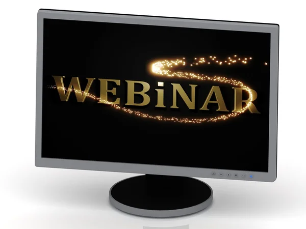 Webinar with 3D glowing trail lights — Stock Photo, Image