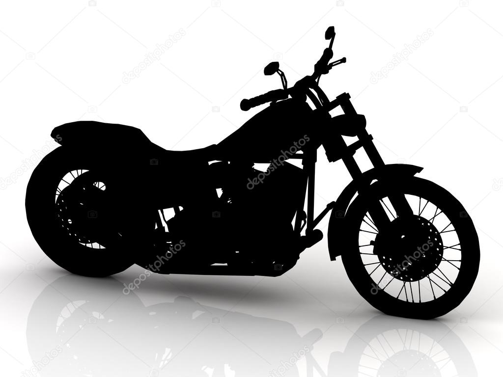 Black motorcycle conceptual model on a white background