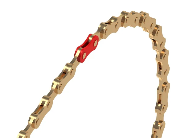 Gold chain from a sports bike — Stock Photo, Image