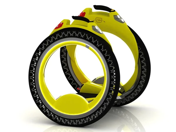 Amarelo auto-balanceamento scooter elétrico — Fotografia de Stock