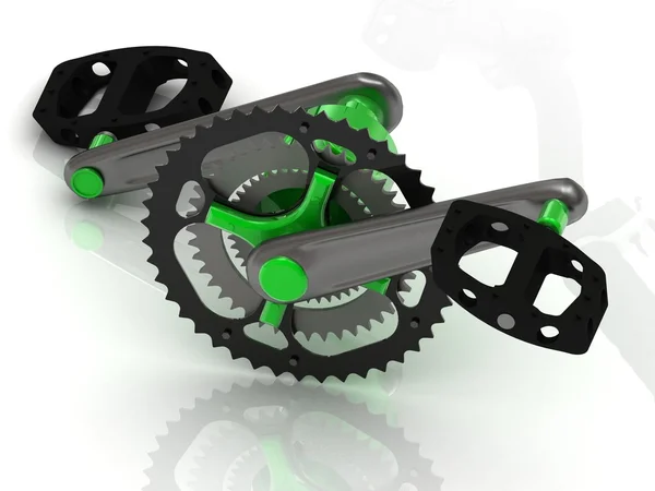 Pedal with gears and levers — Stock Photo, Image