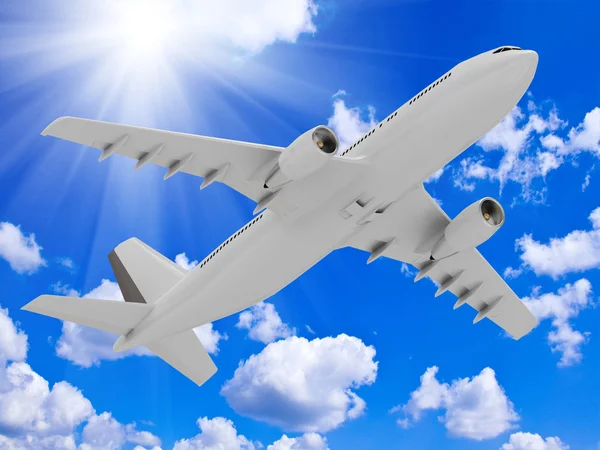 Airliner rises into the sky — Stock Photo, Image