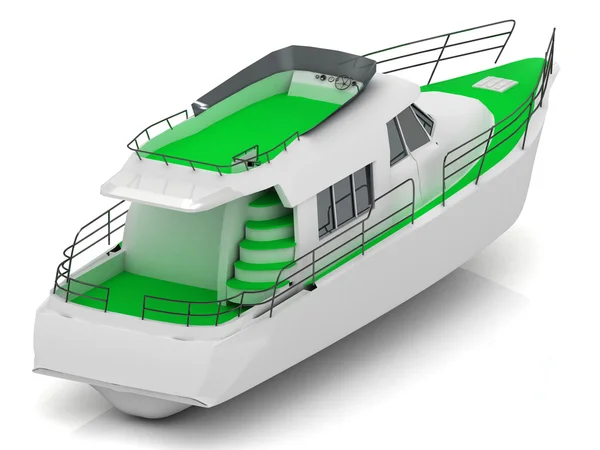 Лодка с зелеными дорожками — стоковое фото