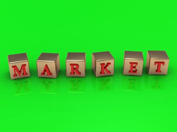 Groen scherm met een markt — Stockfoto