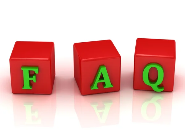 FAQ inscription green letters — Stock Photo, Image