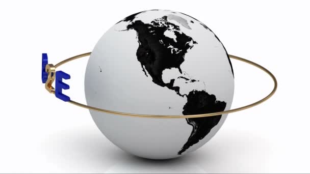 Revolving around the earth lettrage B2E sur une bague en or — Video