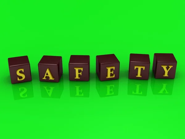 SAFETY inscription in brown cubes — Stock Photo, Image