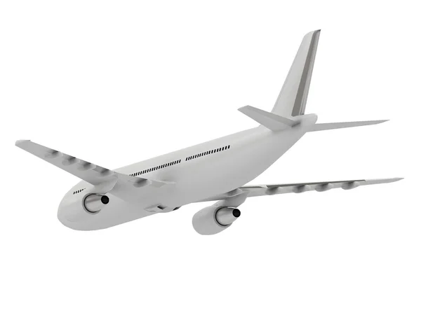 White passenger airliner decreases — Stock Photo, Image
