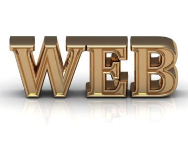 Web altın yazıt mektup beyaz zemin üzerine