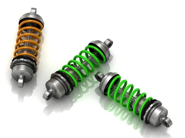 Three car shock absorbers — Stock Photo, Image