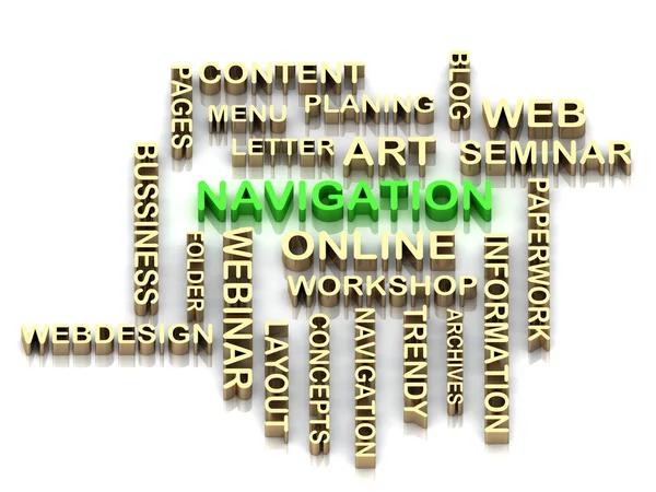 Green NAVIGATION and other word — Stock Photo, Image