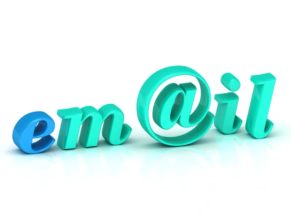 Email 3d parola colore lettera luminosa — Foto Stock