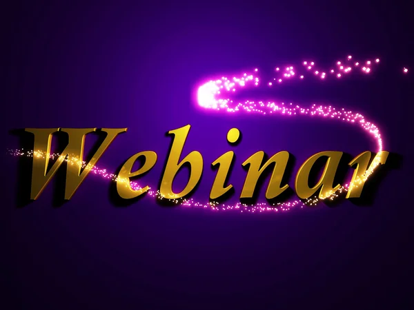 Webinar 3d inscription with luminous line with spark — Stock Photo, Image