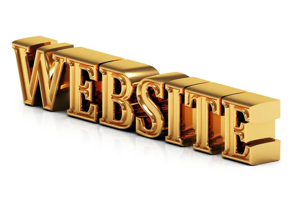 3D-Beschriftung Website goldenen hellen Buchstaben — Stockfoto