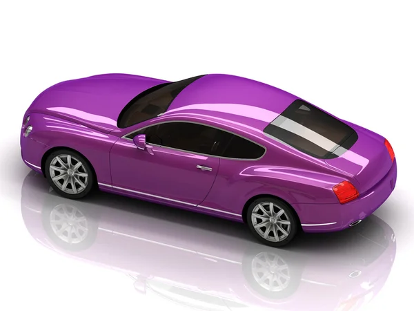 Premium lila Auto mit Chromfelgen — Stockfoto