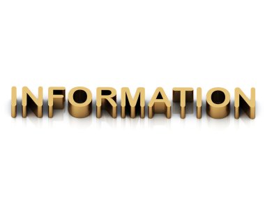 Altın parlak mektubun bilgi 3d yazıt