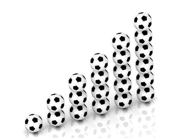Graf z fotbalového míče — Stock fotografie