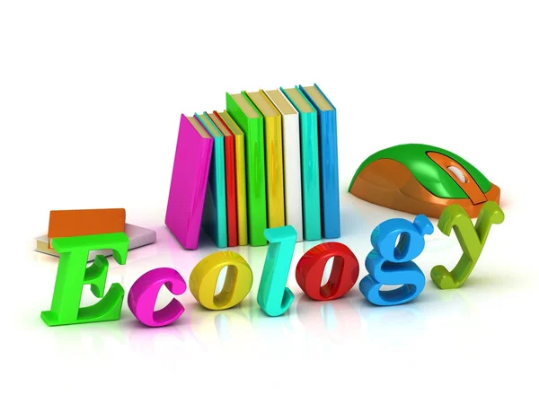 Ecologia 3d inscrição volume brilhante letra — Fotografia de Stock