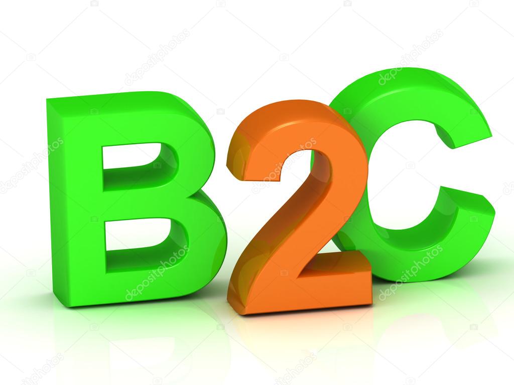 B2C 3d inscription bright volume letter 