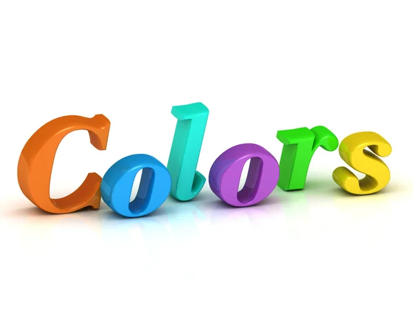 Colores 3d inscripción volumen brillante letra —  Fotos de Stock