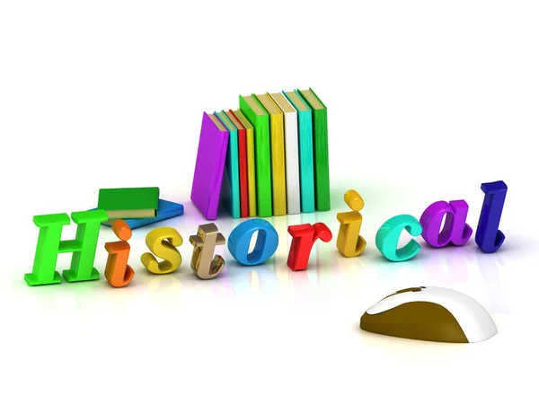 Historical 3d inscription bright volume letter and textbooks — Stock Photo, Image