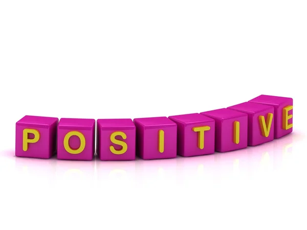 Inscription on the cubes of rose colour: POSITIVE — Stock Photo, Image