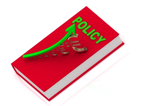 Libro spesso in copertina rossa con politica di iscrizione — Foto Stock