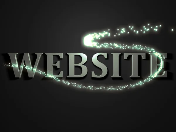 WEBSITE - 3d inscription with luminous line with spark — стоковое фото