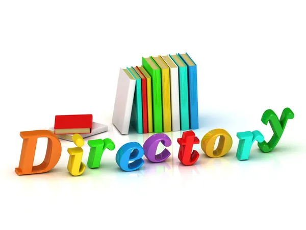 Directory felirat világos kötet levél és a tankönyvek Stock Fotó