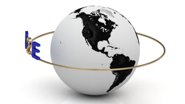 Revolving around the earth lettrage B2E sur une bague en or — Video