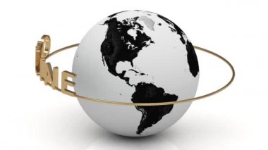 altın bir yüzük üzerinde Online dünyanın etrafında döner