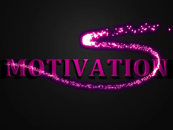 MOTIVATION- 3d inscription with luminous line with spark — Stock Photo, Image