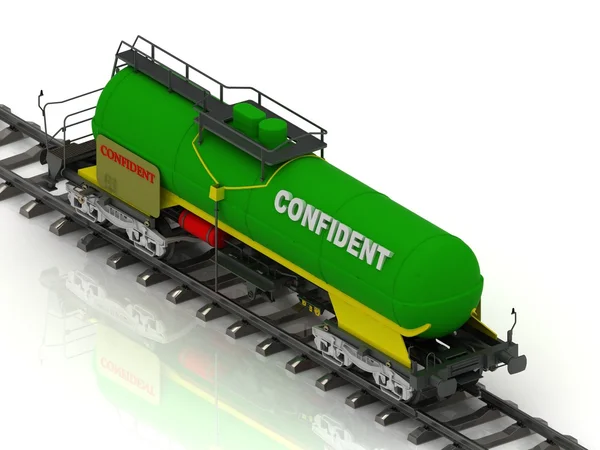 Железнодорожный вагон желаемого цвета с белой надписью — стоковое фото
