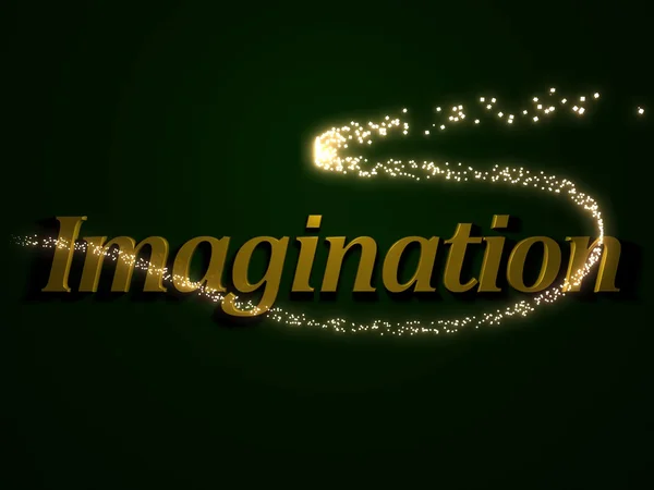 Imagination - inscription with luminous line with spark — Stock Photo, Image