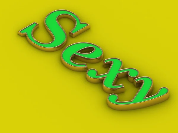 Sexy - napis złotymi literami — Zdjęcie stockowe