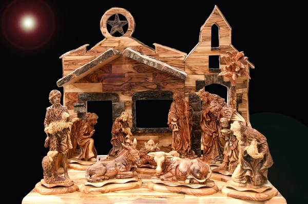 Nativity scene with holy family — Stock Photo, Image