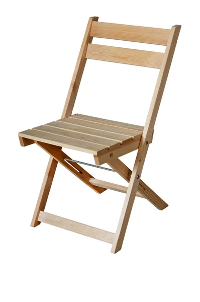 Dřevěná stolička na bílém pozadí — Stock fotografie