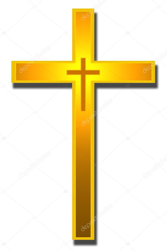 Images golden cross Catholic Golden cross — Stock Photo © andglb
