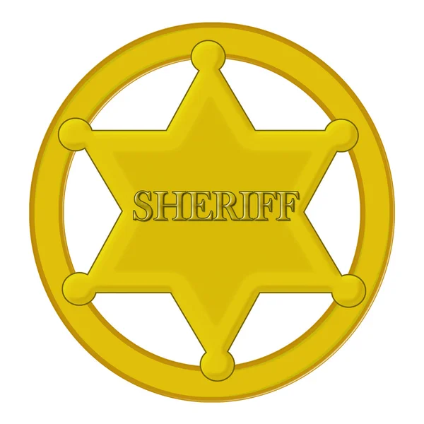 Bintang Sheriff Emas Kosong — Stok Foto